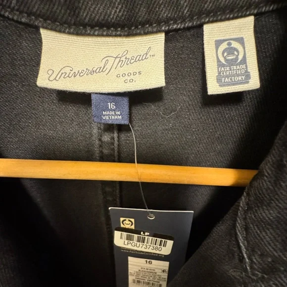 Universal Thread Women's Size 16 Sleeve Baggy Denim Utility Black Jumpsuit - Picture 4 of 7